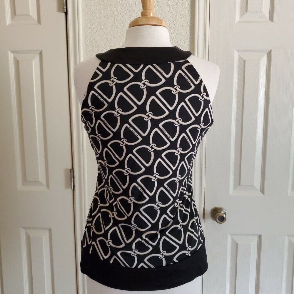 White House Black Market Sleeveless Chain Link Logo Top Size S - Picture 5 of 7